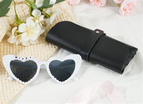 Customized Bride Heart Rhinestone Sunglasses Bride To Be Sunglasses Pearl Sunglasses Bride