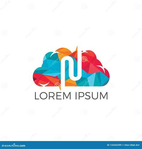 Dise O Del Logotipo De La Nube De La Letra N Ilustraci N Del Vector