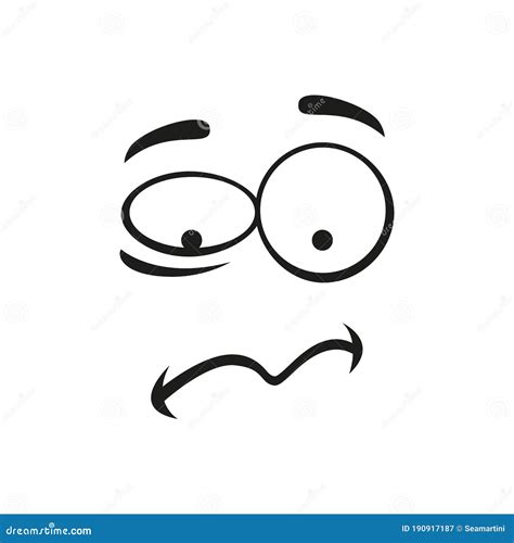 Frustrated Emoji Isolated Cartoon Troubled Face Stock Vector