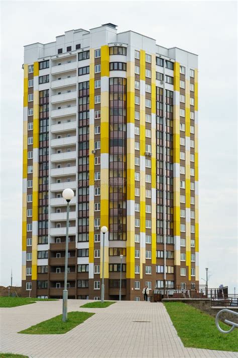 Modern Well Maintained Residential Area With Tall Multi Colored Houses