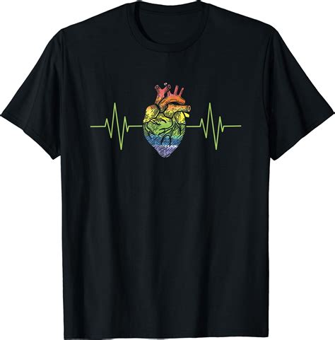 Lgbt Anatomical Heart Rainbow Gay Lesbian Heartbeat Pride T Shirt Walmart