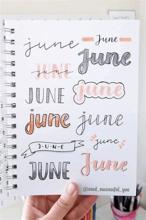 Creative June Bullet Journal Header Ideas