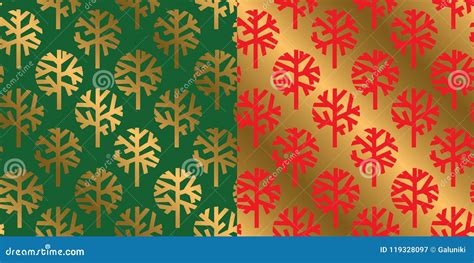 Geometric Naked Winter Tree Silhouette Stock Vector Illustration Of Seamless Card