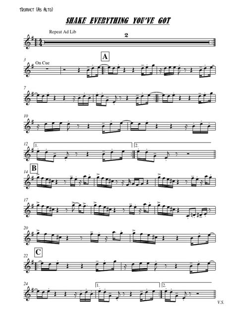 Shake Everything You Got - Trumpet Trumpet (As Alto) | PDF | Jazz ...