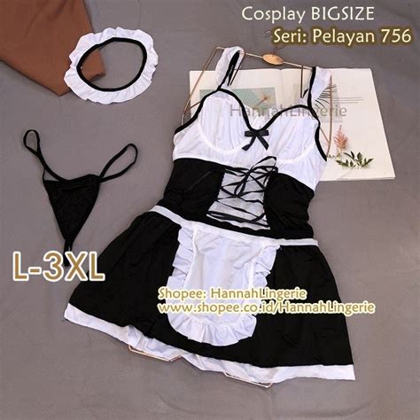 Jual XXXL XXL XL L Lingerie Kostum By Hannah Big Size Costume Maid Pelayan Pembantu ART Jumbo