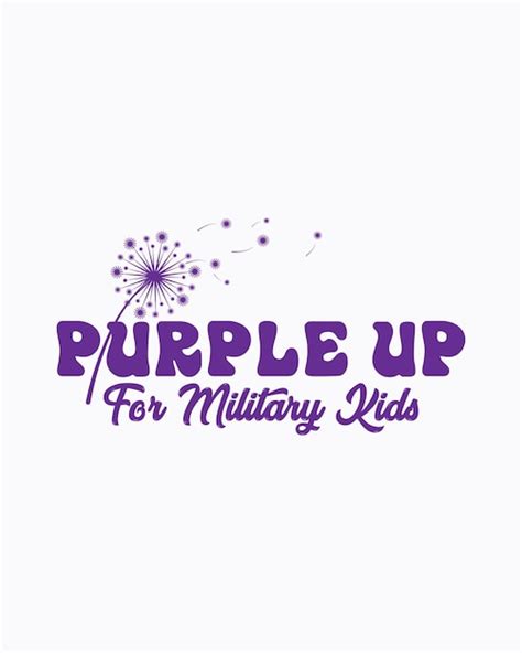Premium Vector Purple Up For Military Kids Military Child Typography