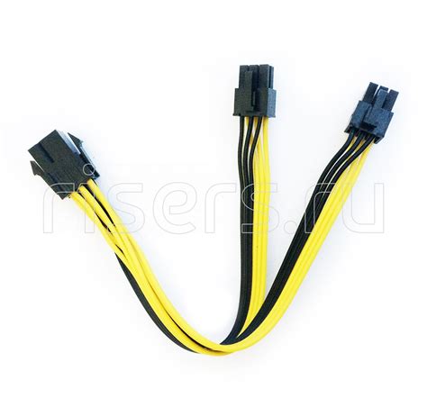 Купить Переходник с PCI-e 6pin мама на 6pin+6pin, 20см