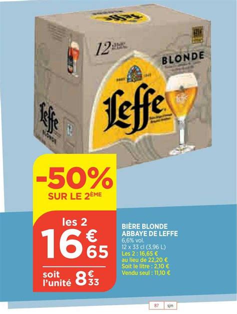 Promo Bi Re Blonde Abbaye De Leffe Chez Bi Icatalogue Fr