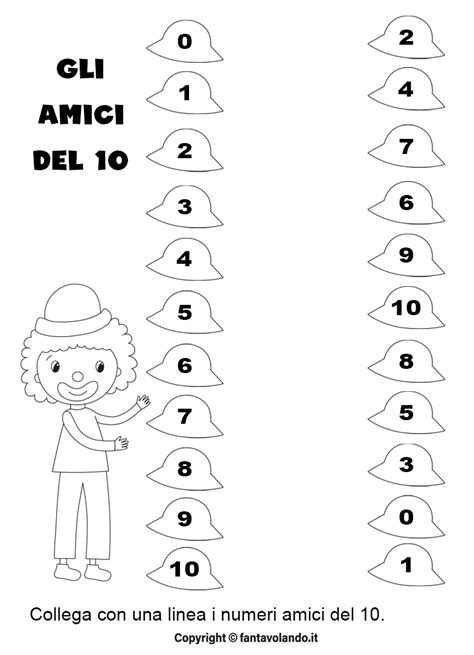 Attività di matematica gli amici del 10 Fantavolando