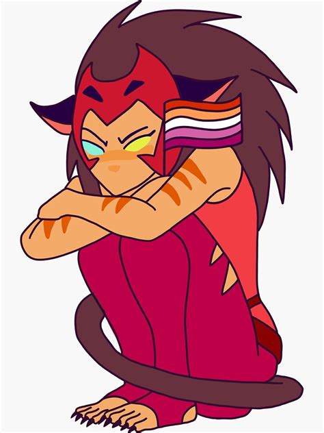 Catra With Lesbian Flag Sticker For Sale By FairlyKait Redbubble