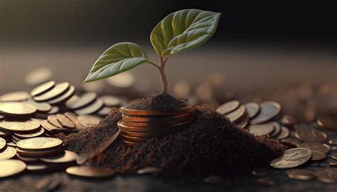 Growing Money Plant On Coins Finance And Investment Concept