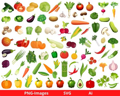 vegetables clipart veggie clipart vegetable clipart food etsy