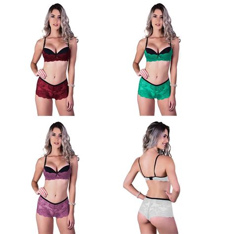 Kit Conjuntos Lingerie Em Renda Loja Sigh