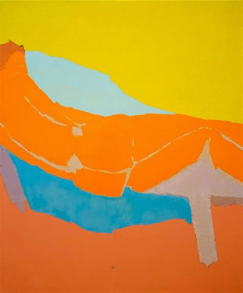 Wesley Rusnell Reclining Nude In Orange Ca 1960s 203 Fine Art