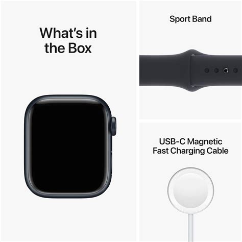 Apple Watch Series 8 GPS 41mm Midnight Aluminum Case + Sport Band S/M ...