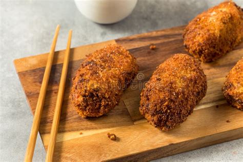 Homemade Japanese Beef Korokke Croquette Stock Image Image Of Japan