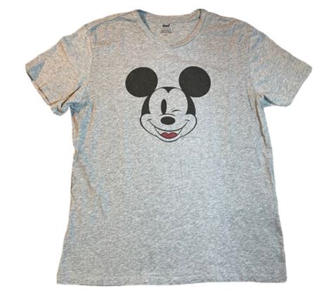 Levis X Disney Mickey Mouse Winking Face T Shirt Grey Heather Mens