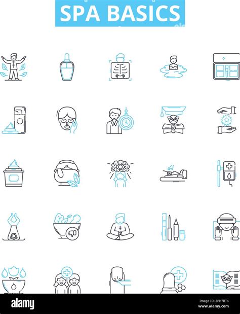 Spa Basics Vector Line Icons Set Spa Services Treatments Massage