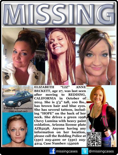 Missing Elizabeth Liz Anne Beckett Age 27 Was Last Seen After