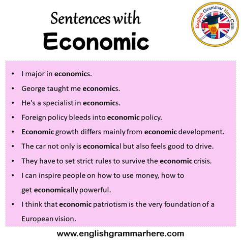 Sentences With Economic Economic In A Sentence In English Sentences