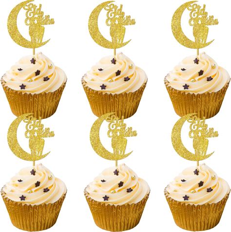 Glitter Eid Mubarak Cupcake Toppers With Sheepandmoon Nepal Ubuy