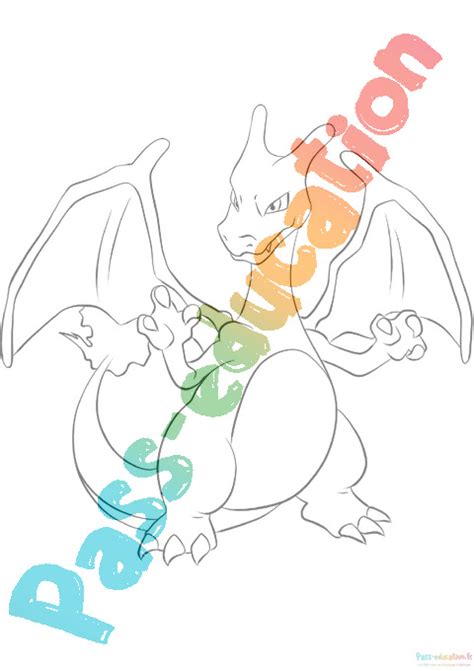 Coloriage gratuit Dracaufeu PDF à imprimer