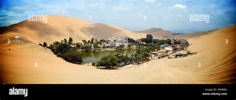 huacachina desert oasis ica peru stock photo alamy