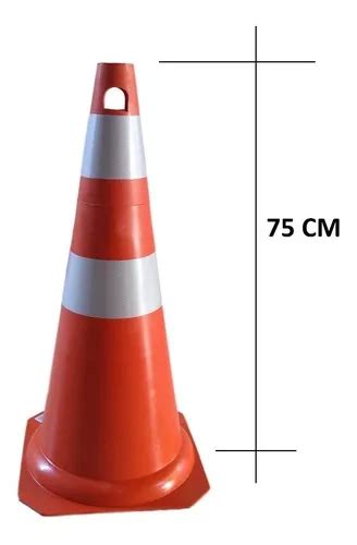 10 Cone Sinalização Refletivo Trânsito 75 Cm Rigido Laranja Cor Laranja