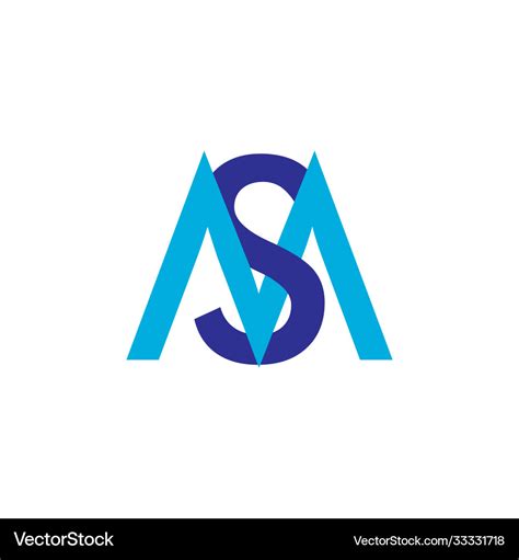 Letters Ms Linked Overlapping Logo Royalty Free Vector Image