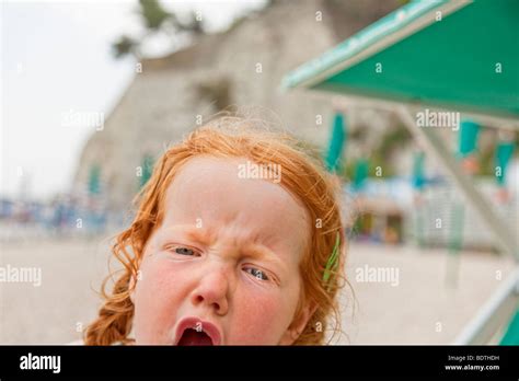 redhead girl having a temper tantrum Stock Photo - Alamy