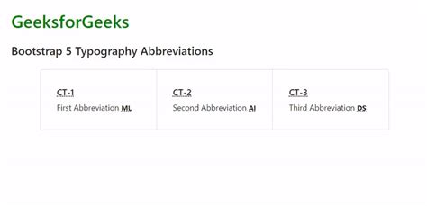 Bootstrap 5 Typography Abbreviations GeeksforGeeks