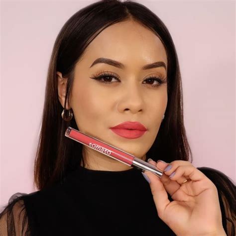 Flicka Tomato Liquid Lipstick Set Brown Nude Tomato Red Coral Non Transfer Liquid Matte