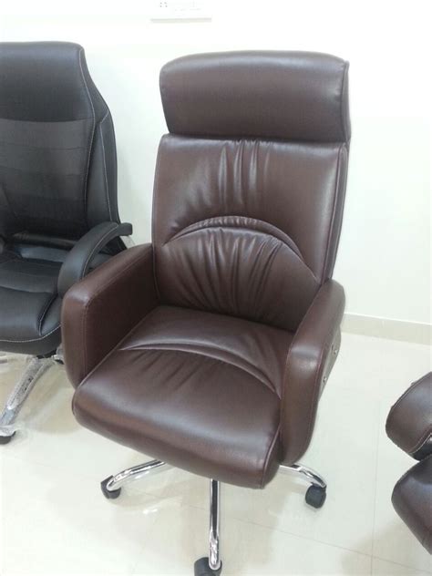 Dice Revolving Leather Office Boss Chair Brown Colour At Rs In Meerut