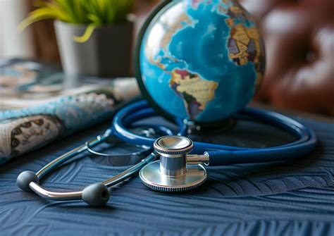 Premium Photo Global Healthcare Globe And Stethoscope Background For