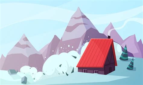 Free Vector Snowstorm At The Mountains