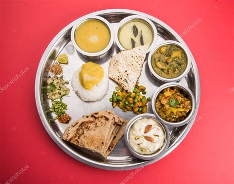 Maharashtrian or marathi food platter or marathi food thali , pune, mumbai konkan, vidarbha food ...