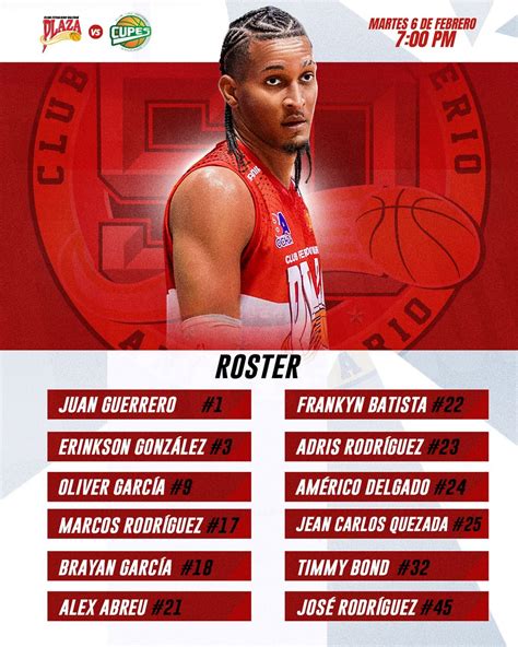 Club Plaza Valerio INC | 🚨 ROSTER DEL DIA 🚨 Los 12 de hoy por EL EQUIPO