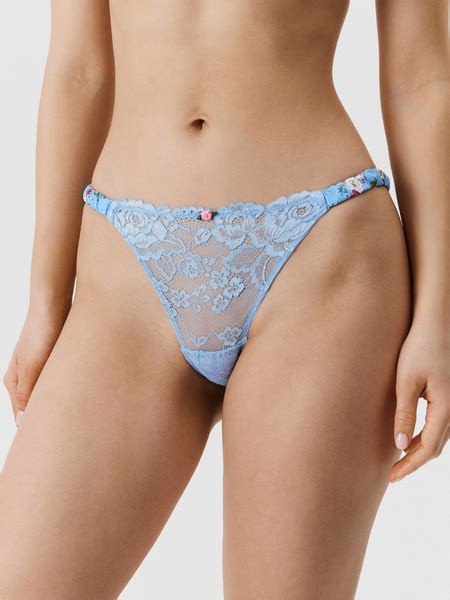 Трусы Женский Infinity Lingerie брифы слипы Трикотаж Полиамид голубой размер В сеточку