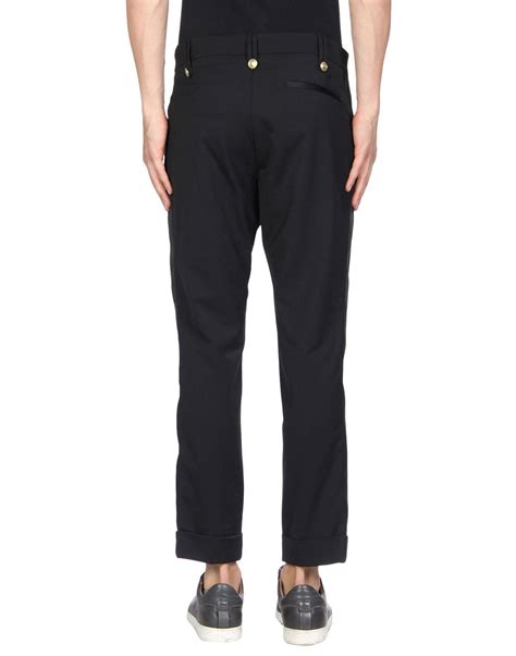 Balmain Satin Casual Pants In Black For Men Lyst