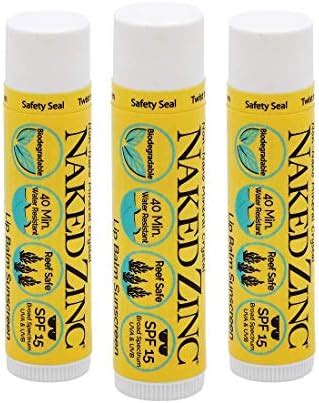 The Naked Bee Non Nano Zinc Lip Balm Sunscreen Spf Reef Safe Paraben Free No Mineral Oil