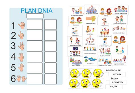 Specjalny plan dnia z planszą przedszkole