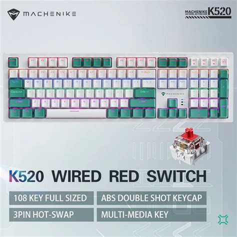 Machenike K Teclado Mec Nico Para Jogos Teclado Fio Hot Swappable Teclas Led