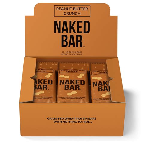 Buy NAKED Peanut Butter Crunch Protein Bars High Protein Snacks Made With Grass Fed Whey
