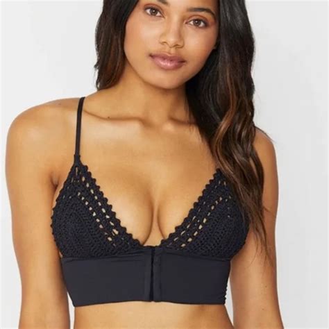 Frankie S Bikinis Swim Frankies Bikini Crochet Black Sexy Bikini Top Poshmark