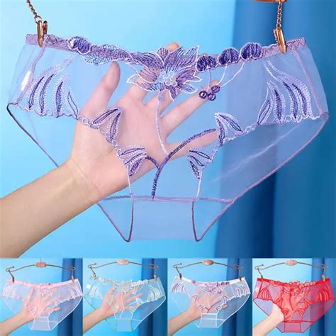 WOMENS SEXY UNDERWEAR See Through Lingerie Mesh Briefs Lace Panties