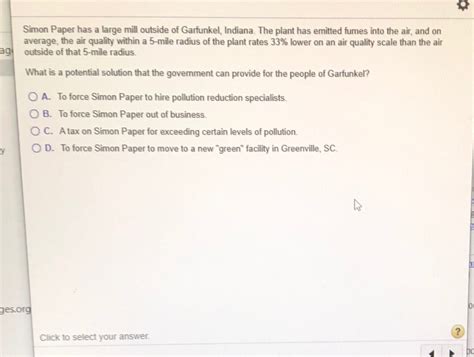 Solved Simon Paper Has A Large Mill Outside Of Garfunkel