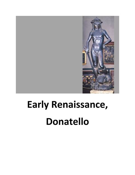 Early Renaissance Donatello Pic 1 PDF