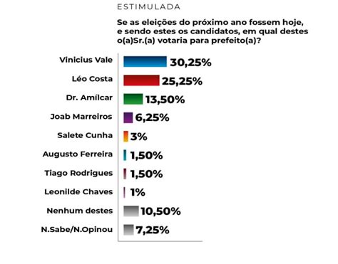 Pesquisa Aponta Lideran A De Vin Cius Vale Pela Prefeitura De