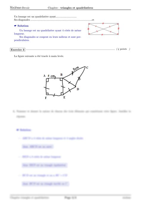 Solution Corrige Devoir Triangles Et Quadrilat Res Studypool