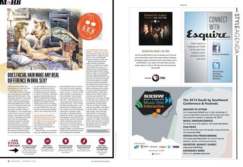 Does Facial Hair Make Any Real Difference In Oral Sex Esquire JANUARY 2014